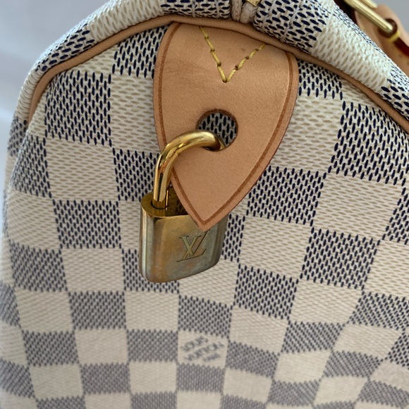 Louis Vuitton Speed 30 Damier Azur in Beige - Picture 5 of 9